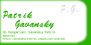 patrik gavansky business card